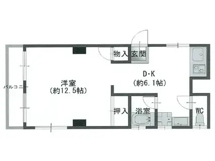 光陽ハイツ(1DK/2階)の間取り写真