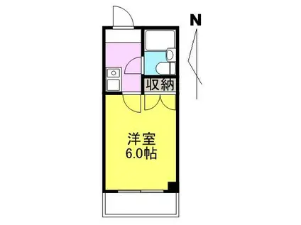 アベイユ福岡町パートII(1K/4階)の間取り写真