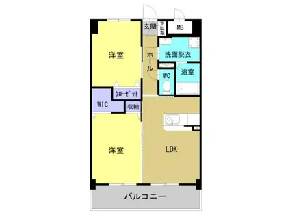 フェリシアス(2LDK/5階)の間取り写真