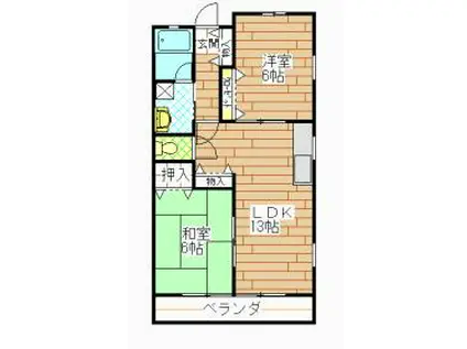 メゾン・うらら(2LDK/3階)の間取り写真