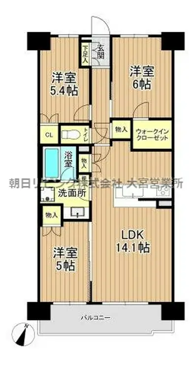 リビオ大宮宮原 7階階 間取り
