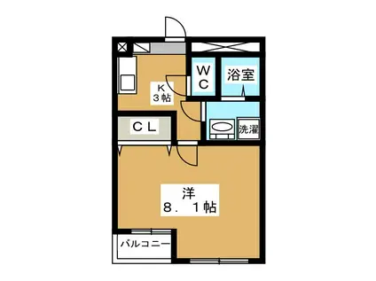 ヴィラコンテッサ伝馬町(1K/2階)の間取り写真