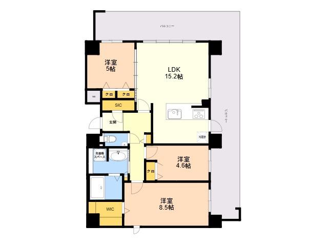 S-RESIDENCE百道AUREATE(3LDK/7階)の間取り写真