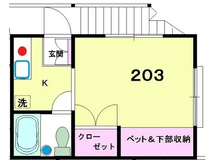 セイワハイツ(1K/2階)の間取り写真