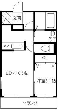 ペルラ湘南(1LDK/1階)の間取り写真