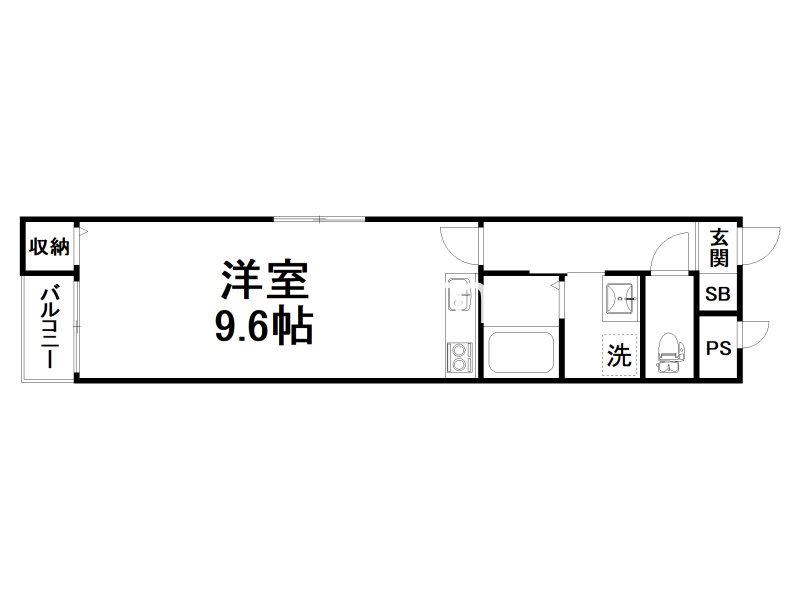 ラパン四条大宮(ワンルーム/2階)の間取り写真