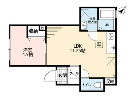 リーブルファイン鴻巣本町(1LDK/1階)の間取り写真