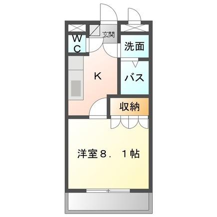 ルミナスハイム壱番館(1K/1階)の間取り写真