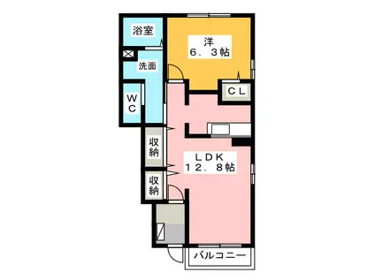 サニースクエアII(1LDK/1階)の間取り写真