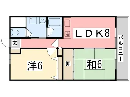 小玉ハイツ(2LDK/1階)の間取り写真