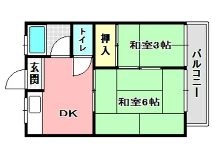 田中ハイツ(2K/2階)の間取り写真