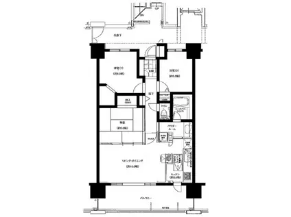 ベルドゥムール草加旭町(3LDK/12階)の間取り写真