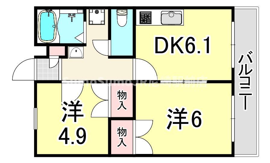 レオパレスKOBATA(2DK/2階)の間取り写真