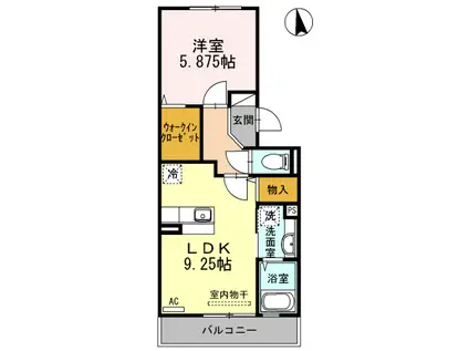 カーサ エスポワール(1LDK/2階)の間取り写真