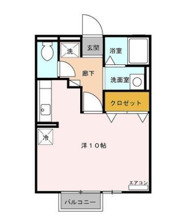 COURT ROMAN(ワンルーム/2階)の間取り写真