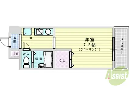 みどり之園(1K/3階)の間取り写真