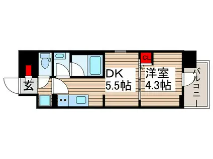 グランカーサ町屋II(1DK/10階)の間取り写真