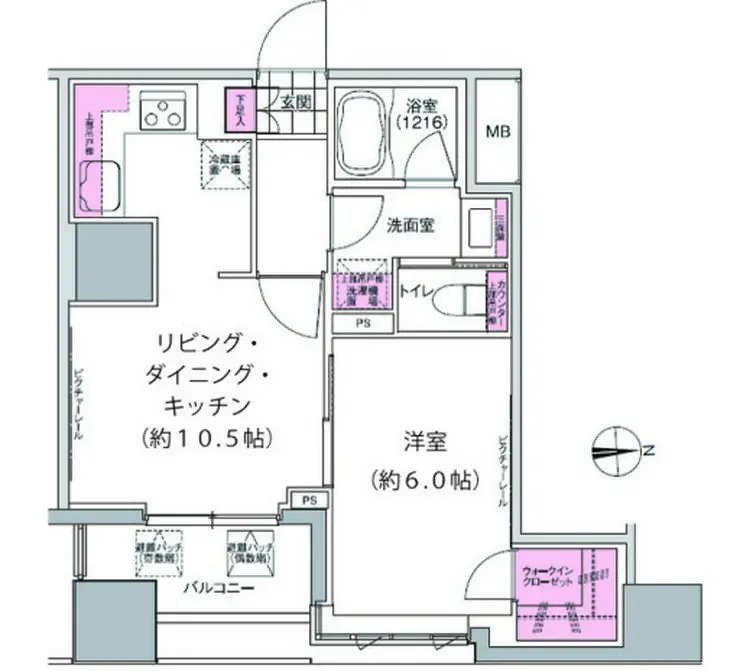 プレジリア東日本橋 13階階 間取り