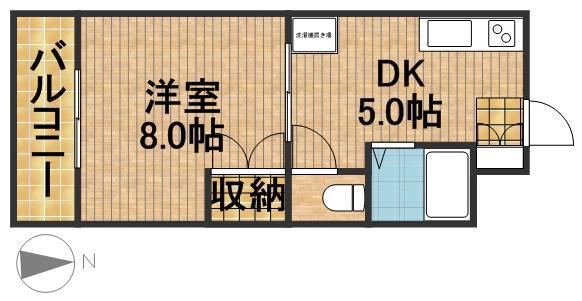 プランナール(1DK/4階)の間取り写真