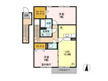 ライオンハーテッド(2LDK/2階)の間取り写真