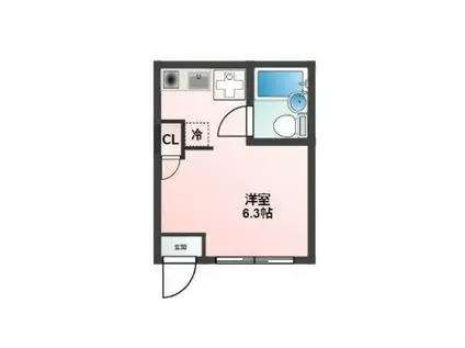 GLANZ八広(ワンルーム/1階)の間取り写真