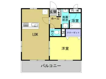 エバンジェル(1LDK/2階)の間取り写真