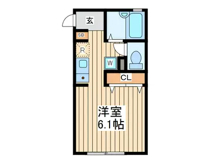 ディアコート(ワンルーム/2階)の間取り写真