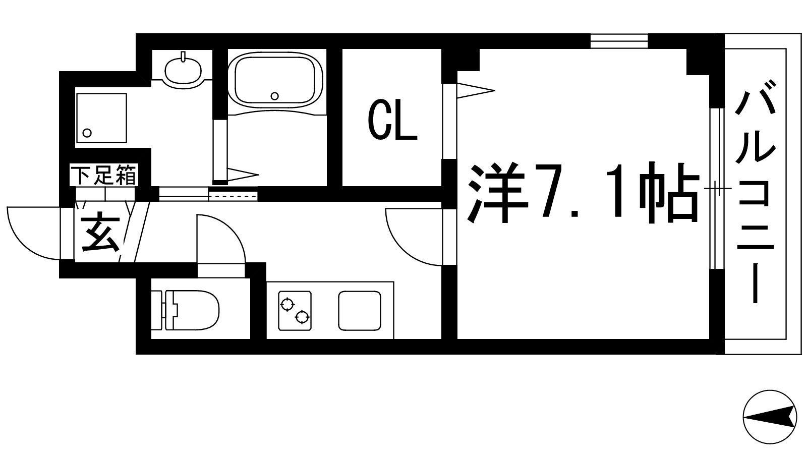 ラグラシア(1K/2階)の間取り写真