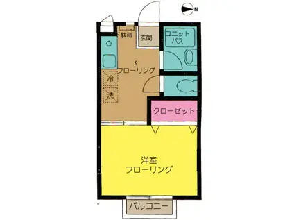 さくらハイム(1K/1階)の間取り写真