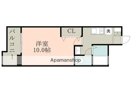 ライズ大江(1K/2階)の間取り写真