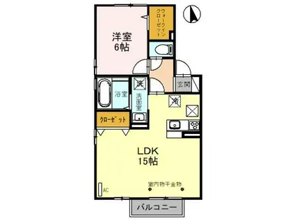 FITS A(1LDK/1階)の間取り写真
