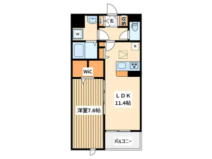 ティーアネックス(1LDK/2階)の間取り写真