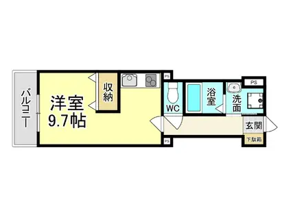 カーサナーシサス(ワンルーム/3階)の間取り写真