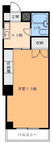サニーハイツしみず(1K/4階)の間取り写真
