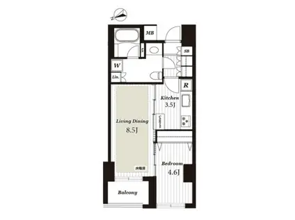 オープンレジデンシア銀座EST(1LDK/10階)の間取り写真