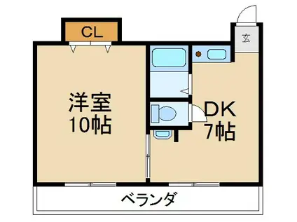 ダイヤロジュマン氷室(1DK/4階)の間取り写真