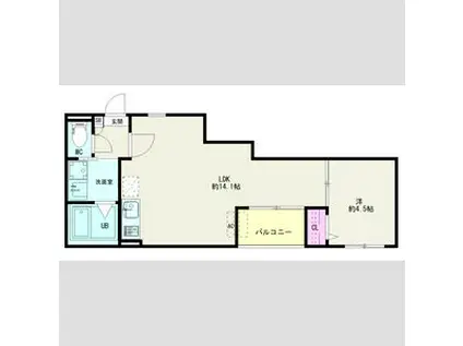 JACK KAIMEI I(1LDK/2階)の間取り写真