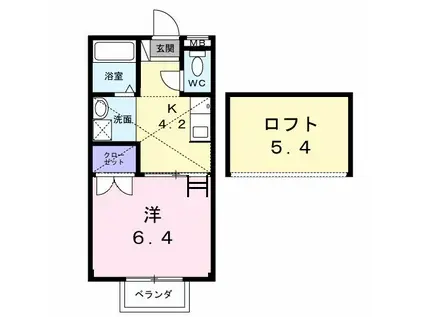 アーバンコープ(1K/1階)の間取り写真