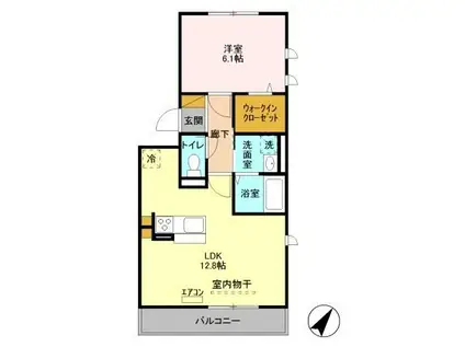 ノールメゾン南流山II(1LDK/2階)の間取り写真