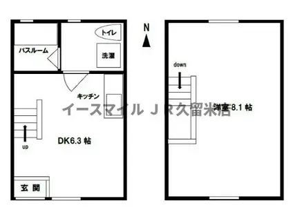 サンマリノ新代II(1DK/1階)の間取り写真