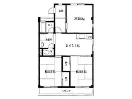 グリンパーク清水(3DK/1階)の間取り写真