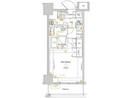 DIPS十条仲原イースト(1K/2階)の間取り写真