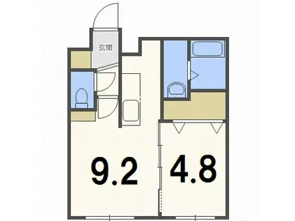 FLOS PROVA HIRAGISHI(1LDK/4階)の間取り写真