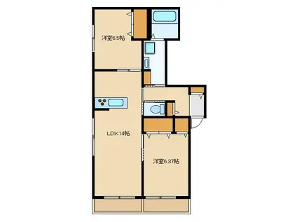 スタープラチナ平和台(2LDK/2階)の間取り写真