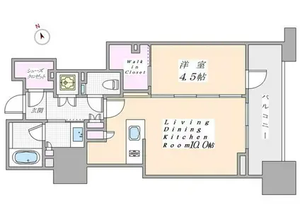 クラッシィハウス神田錦町(1LDK/6階)の間取り写真