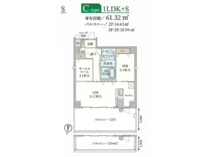 FORELSKET(1SLDK/4階)の間取り写真