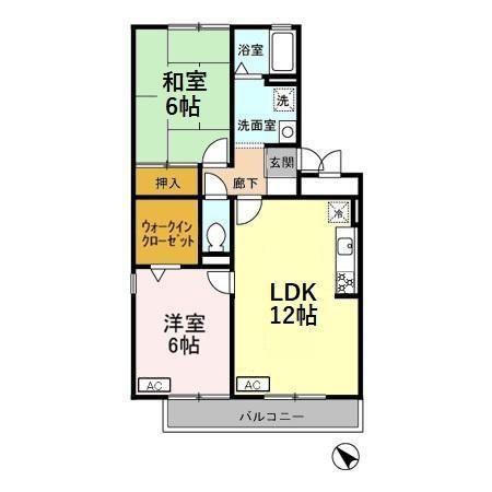 シャネルI&S(2LDK/2階)の間取り写真