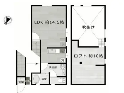 ミ・カシータ(ワンルーム/2階)の間取り写真