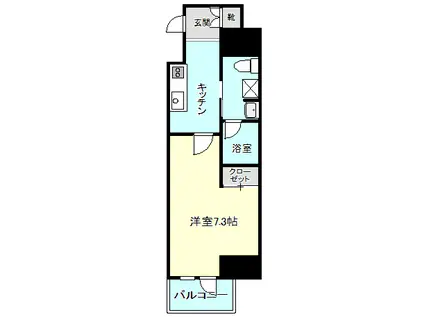 グランドコンシュルジュ蒲田(1K/4階)の間取り写真