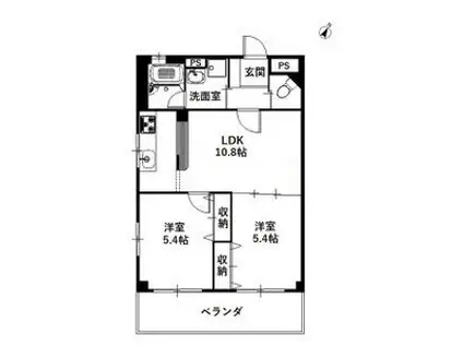 アムールTORII(2LDK/3階)の間取り写真